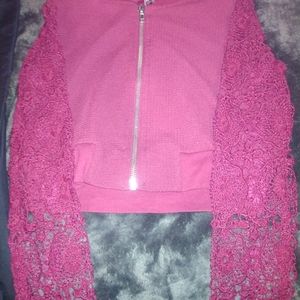 Girls size 10 beauties red crop sweater